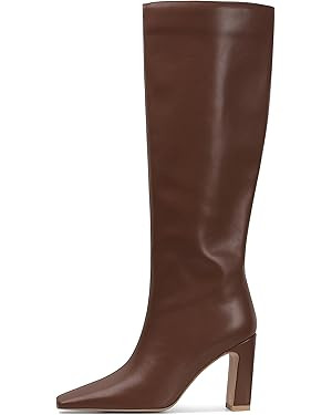 Lovee Cosee Knee High Boots for Women Square Toe Chunky Heeled Boots with Side Zipper Fashion Dre... | Amazon (US)