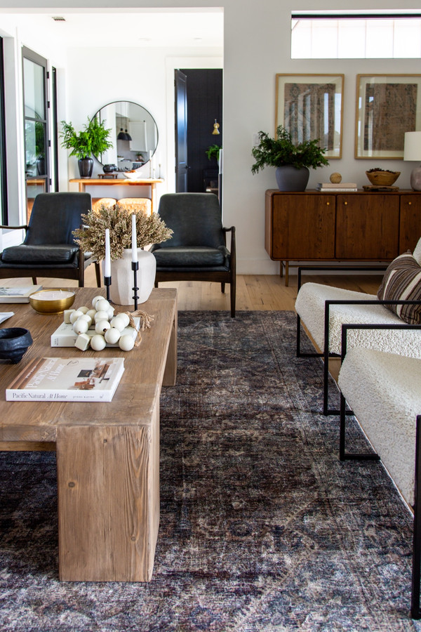 This space is a mix of everything I love—organic textures, rich wood tones, and…