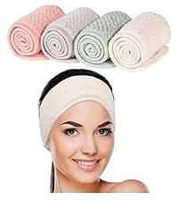 Whaline 3Pcs Spa Facial Headband Make Up Wrap Head Terry Cloth Headband Adjustable Washable Towel... | Amazon (US)