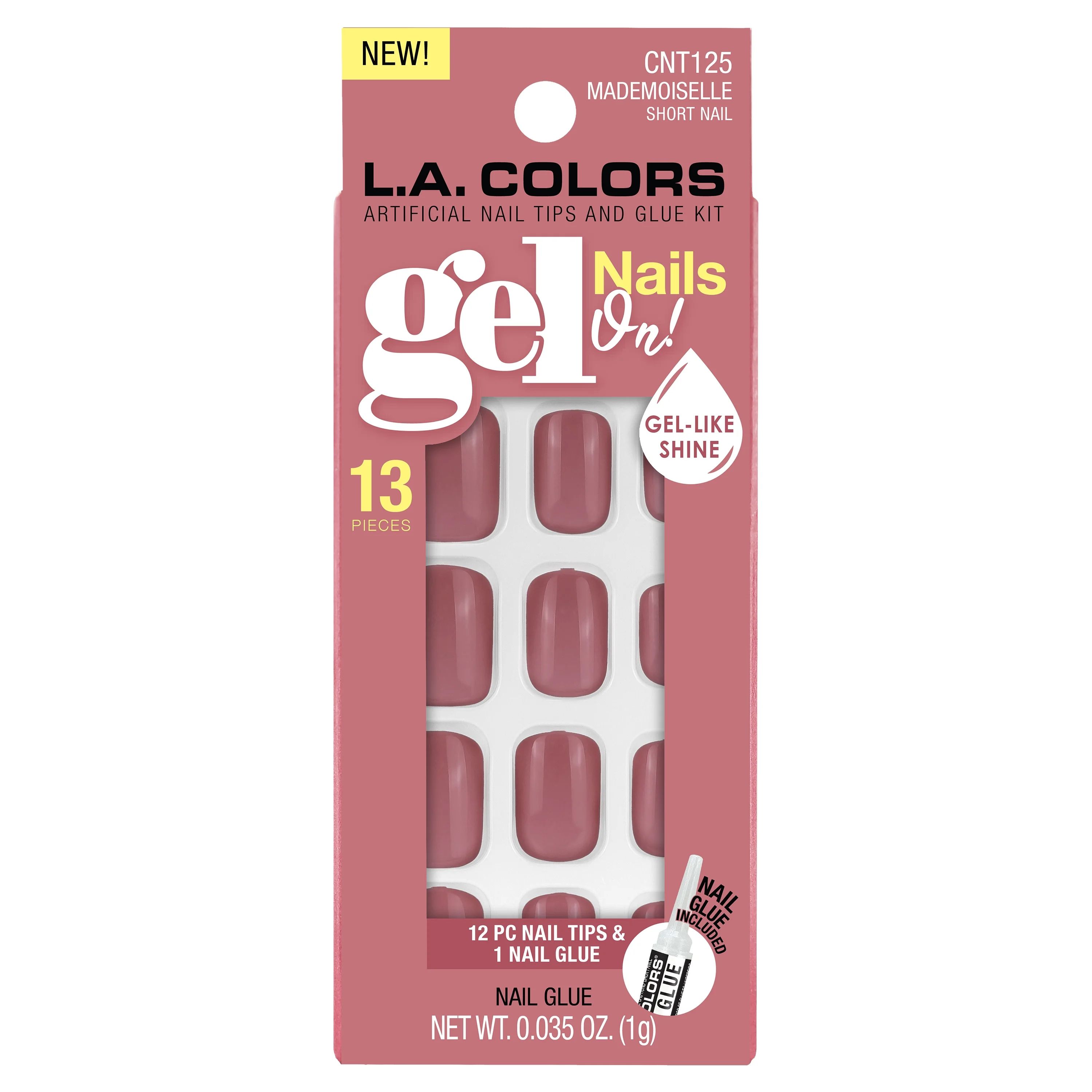 L.A. COLORS Gel Nails On Nail Tips, Mademoiselle, 0.035 fl oz | Walmart (US)