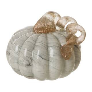 Glitzhome® Small Marble Glass Pumpkin, Gray | 5.12" x 5.12" x 4.13" | Michaels® | Michaels Stores