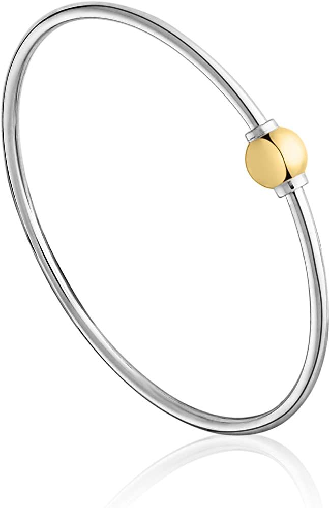 The Traditional Sterling Silver & 14K Yellow Gold Clad Single Ball Threaded Bracelet from Cape Cod…F | Amazon (US)