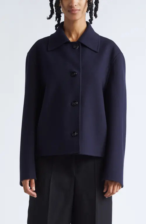 Jil Sander Handmade Double Face Wool Short Jacket in Midnight at Nordstrom, Size 6 Us | Nordstrom