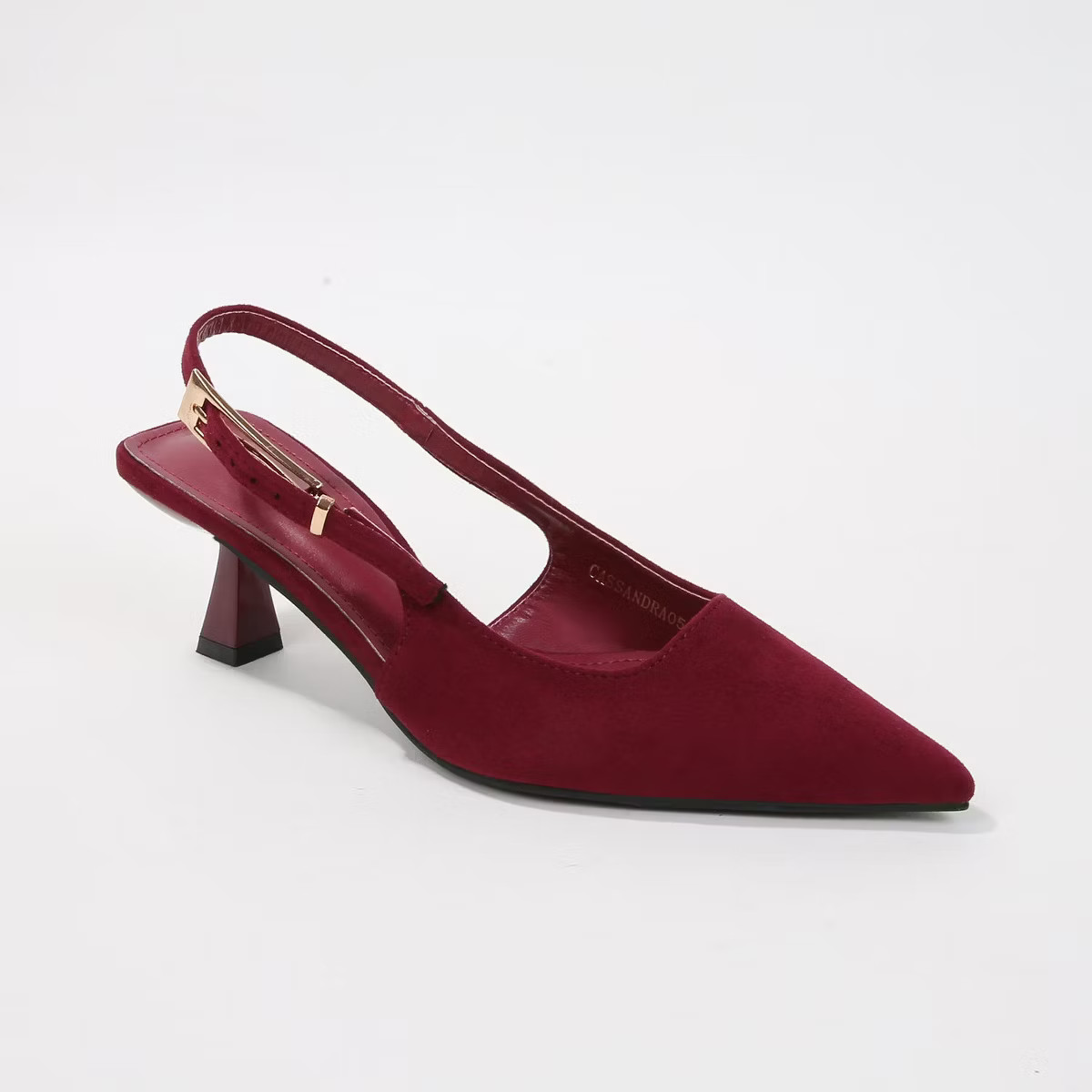Berness Women's Cassandra Slingback Heels with Suede Finish Wine Red 6 | Target