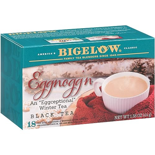 Bigelow Tea Eggnogg'n Black Tea, Caffeinated Tea with Eggnog Flavor, Holiday and Christmas Tea, 18 Count Box (Pack of 6), 108 Total Tea Bags | Amazon (US)