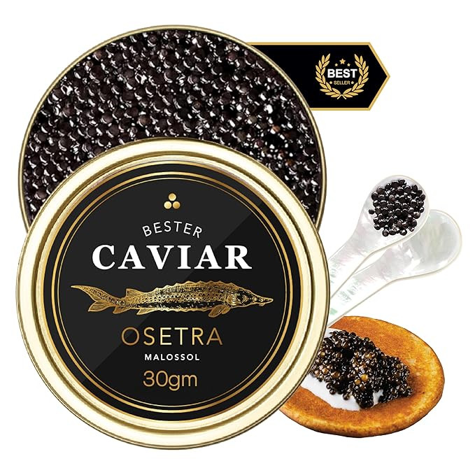 BESTER CAVIAR Premium Osetra Sturgeon Caviar – Traditionally Harvested Malossol Ossetra Black R... | Amazon (US)