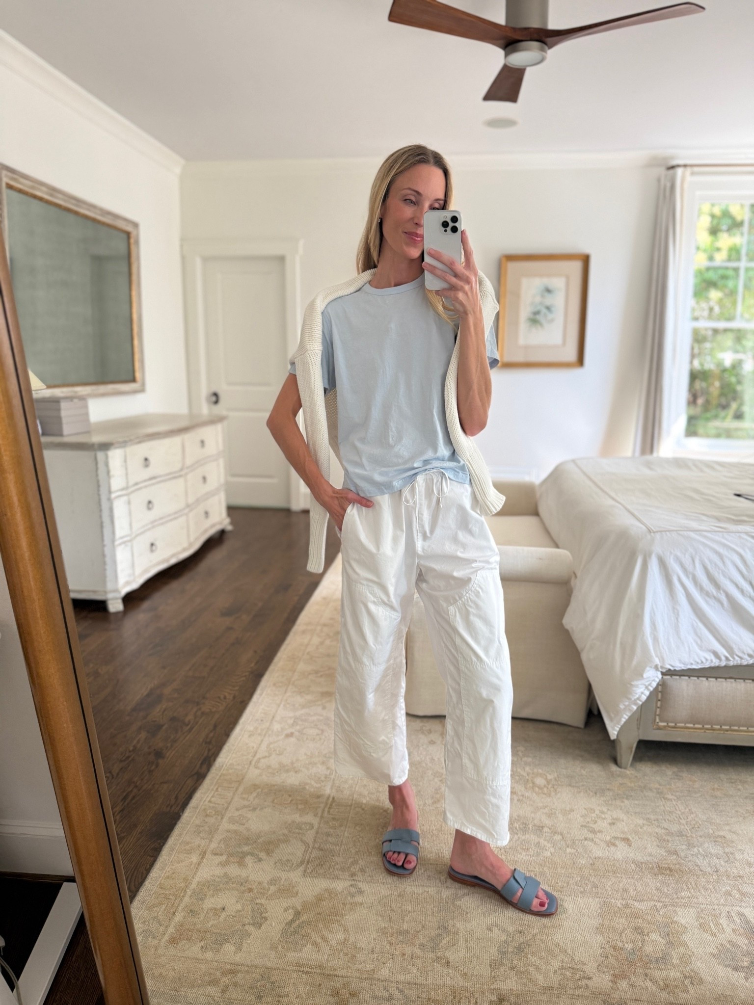 S @jcrew linen sweater and XS cotton pants (amazing for summer!), tee is size S. Sandals sold out, similar linked!

summer travel outfit, casual summer outfit, summer casual looks, summer outfit inspo, white cotton pants, summer sweater

#LTKootd #LTKgrwm #LTKSeasonal