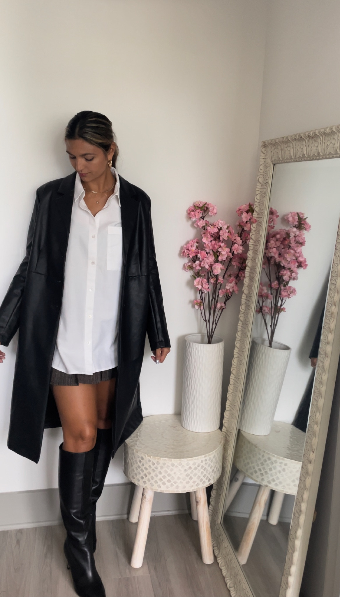 Sale finds. Pleated skirt outfit. Leather trench coat. Fall fashion.

#LTKxNSale #LTKworkwear #LTKstyletip