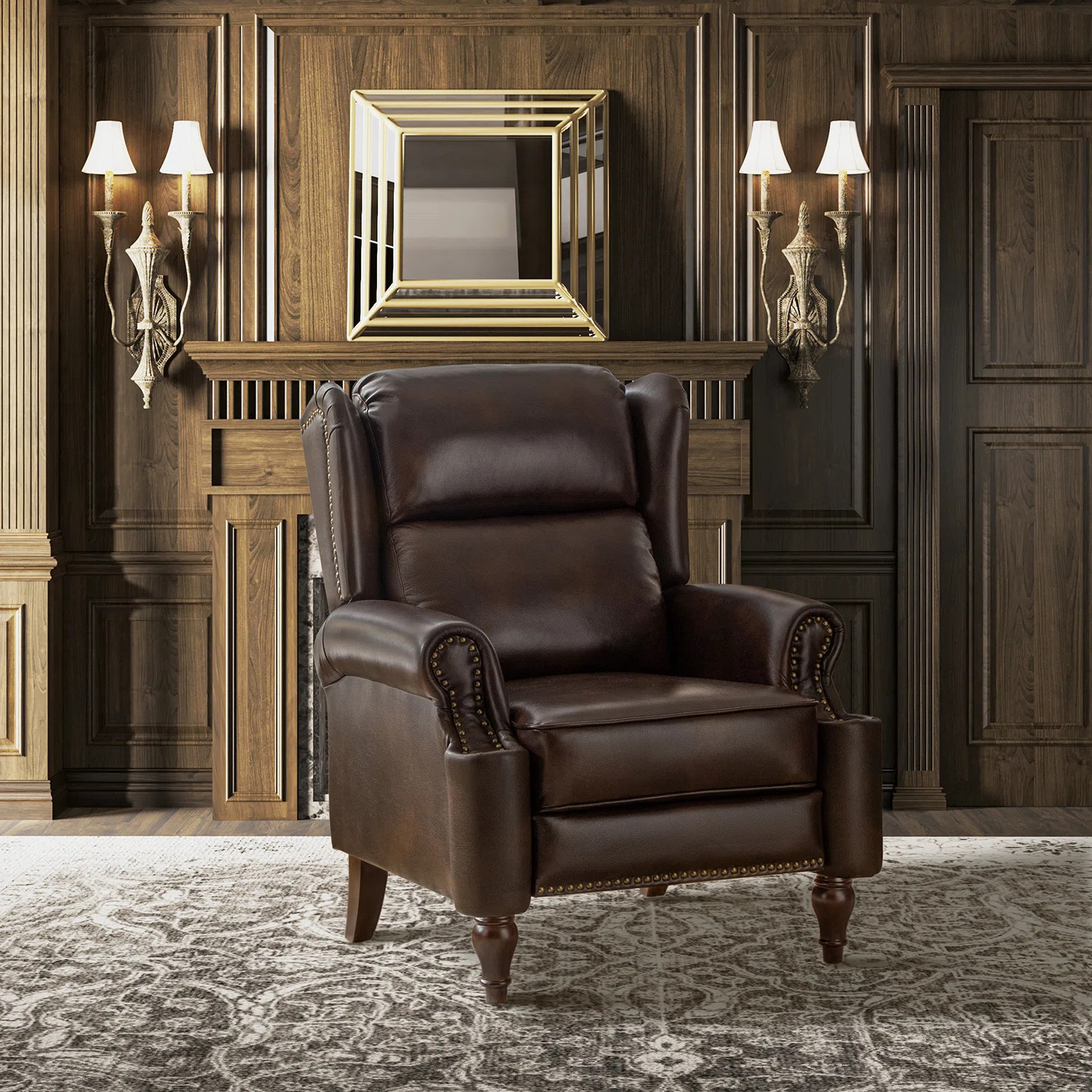 Topi Genuine Leather Manual Recliner with Wingback Design | Wayfair North America
