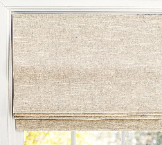 Emery Linen Cordless Roman Shade | Pottery Barn (US)