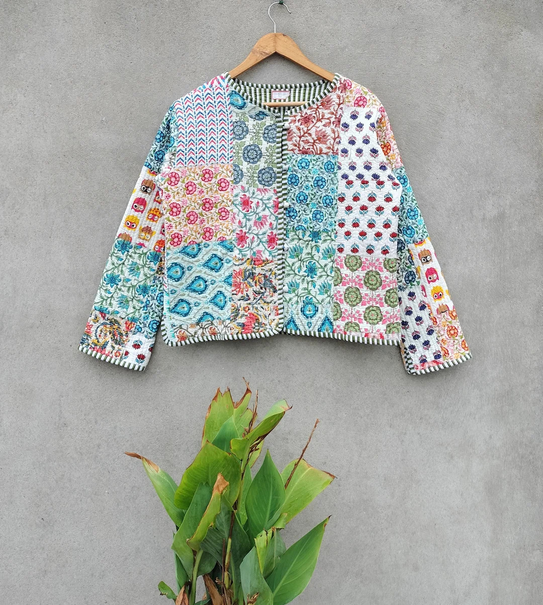 Indian Quilted Jacket Cotton Cote Handmade Winter Wear - Etsy | Etsy (US)