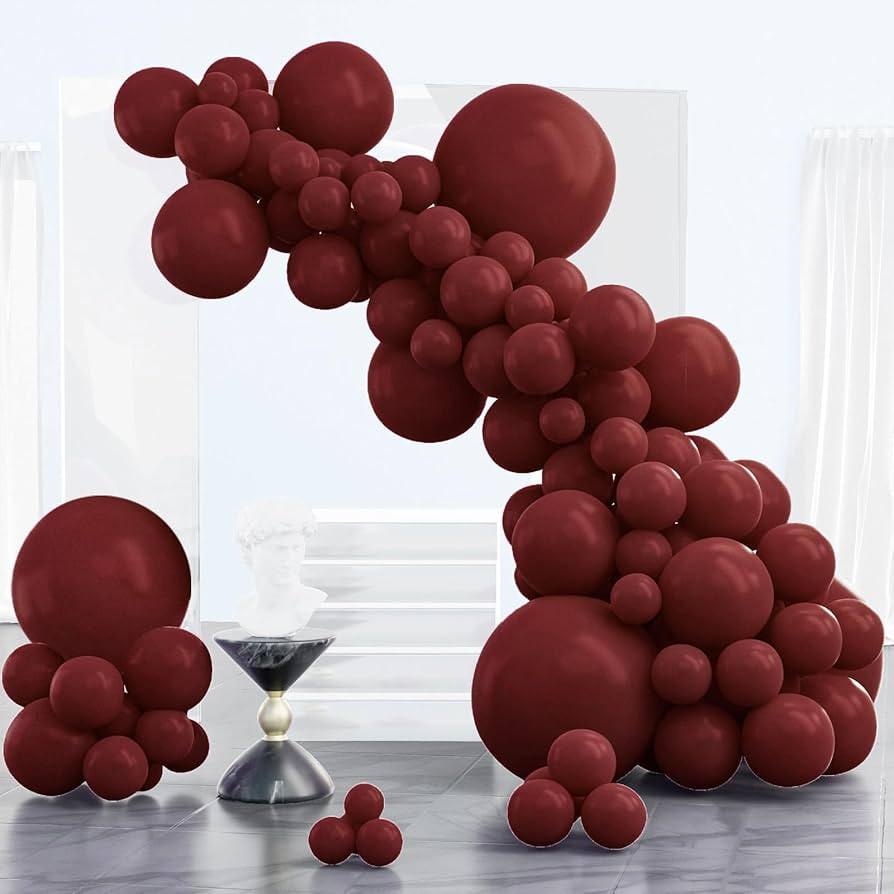 PartyWoo Burgundy Balloons, 85 pcs Wine Red Balloons Different Sizes Pack of 18 Inch 12 Inch 10 I... | Amazon (US)