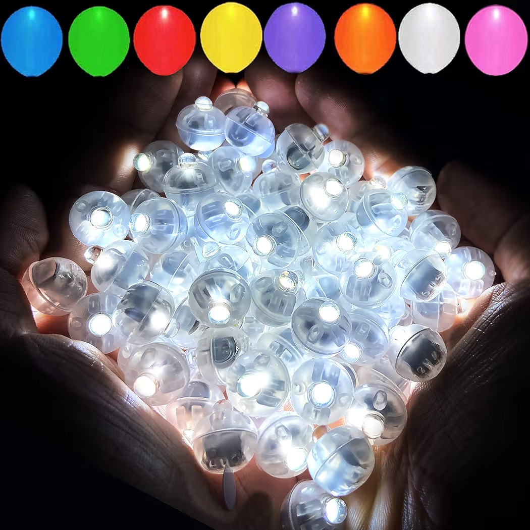 Aogist 100pcs White Balloon Lights,Long Standby Time Waterproof Mini Light,Battery Powered,Round ... | Amazon (US)