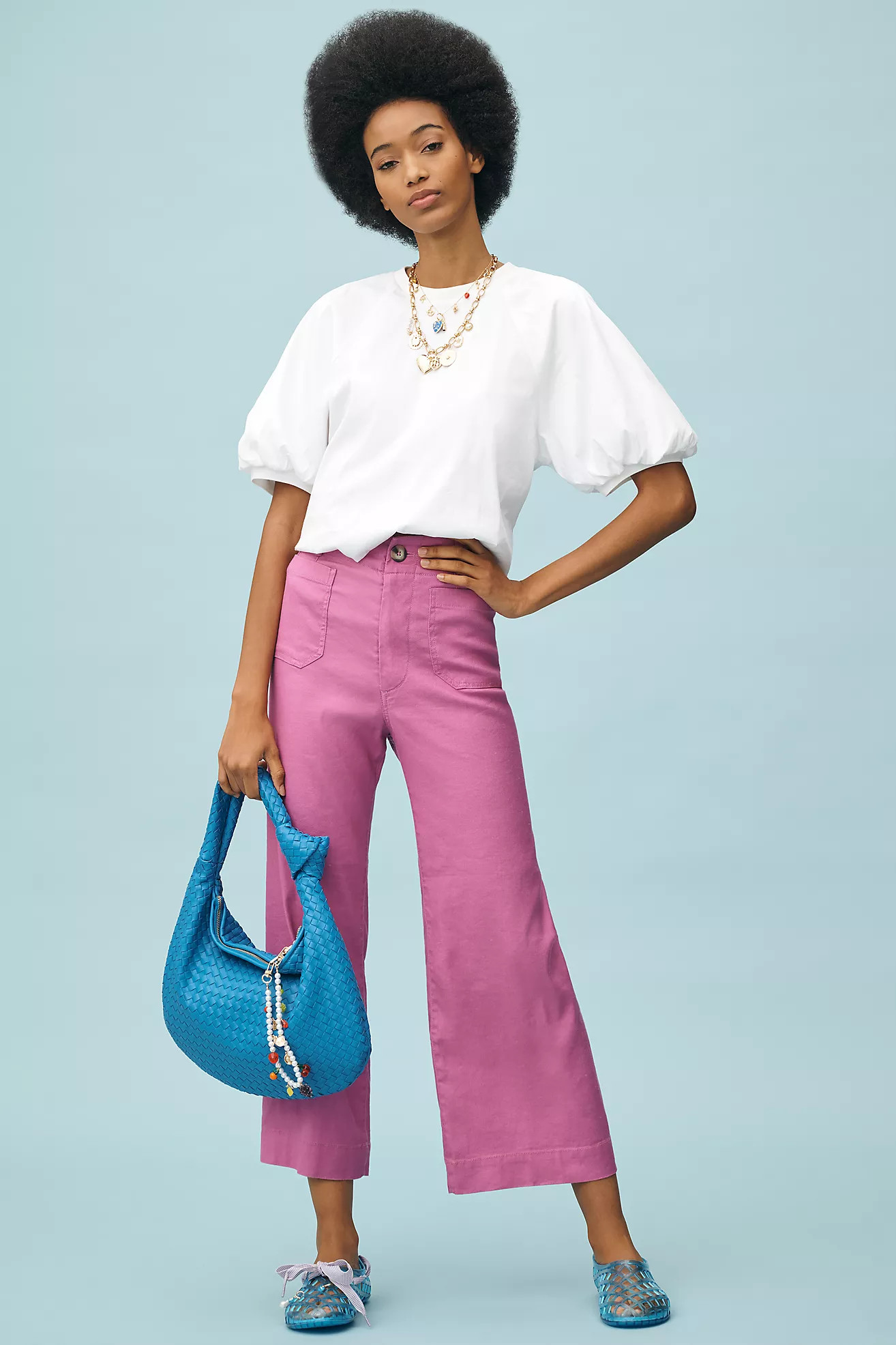 The Colette Cropped Wide-Leg Pants by Maeve: Linen Edition | Anthropologie (US)