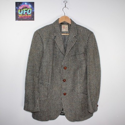 Harris Tweed Jacket Mens Medium Wool Dunn & Co Hacking Sports Blazer Button Vtg | eBay UK