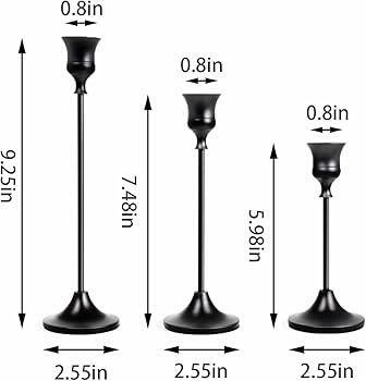 Black Candlestick Holders Taper Candle Holders, Set of 3 Vintage Candle Sticks Holder Decor Used ... | Amazon (US)