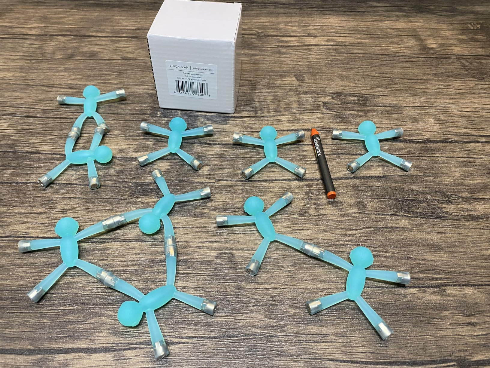 Boxgear 10 Pcs Mini Man Magnetic Toy, Translucent Novelty Toys, Rubber Magnet Men Toy Fridge Magn... | Amazon (US)