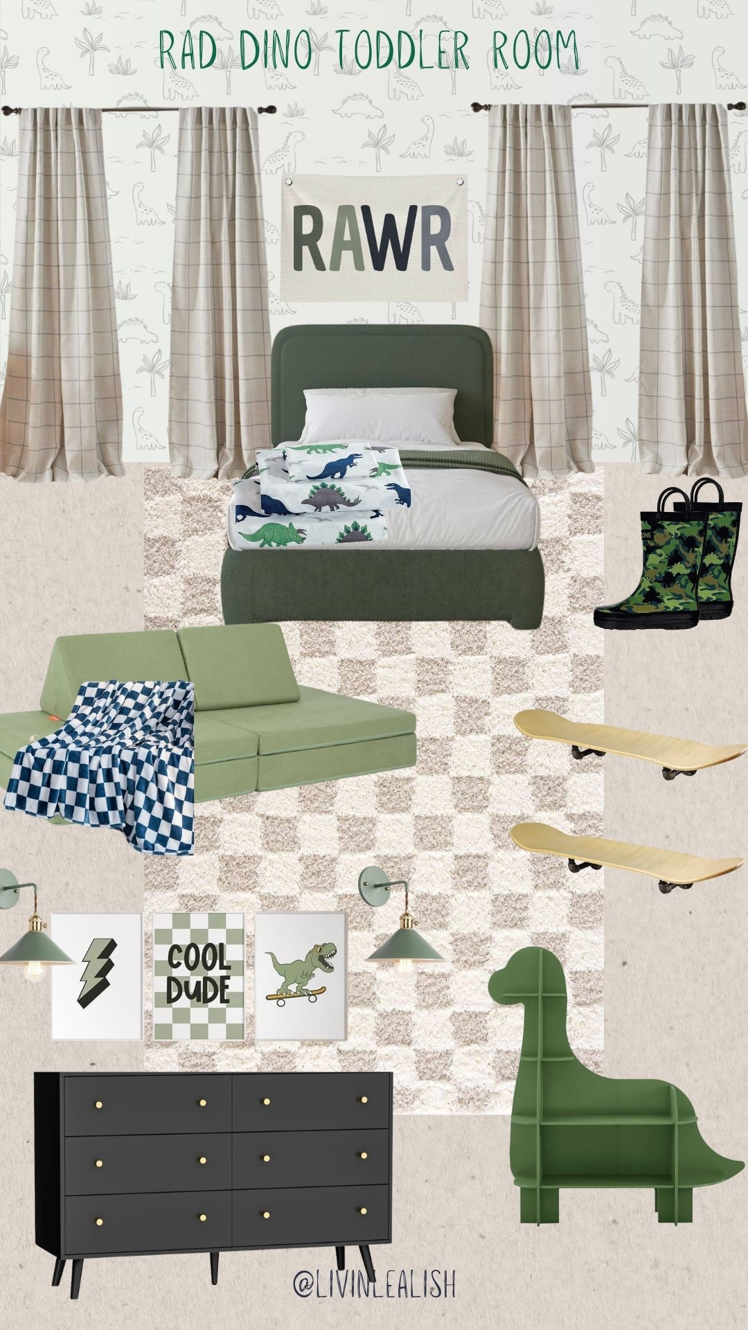 Rad Dinosaur Toddler Room!🦖🦕 #dinoroom #toddlerroom #toddlerboyroom #roomideas #roomdecor #nursery #dinosaurroom

#LTKBaby #LTKKids #LTKHome