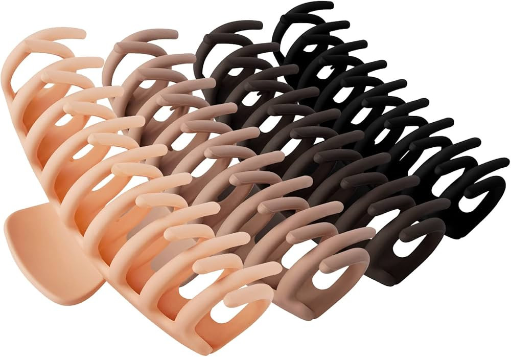 TOCESS Big Hair Claw Clips for Women Large Claw Clip for Thin Thick Curly Hair 90's Strong Hold 4... | Amazon (US)