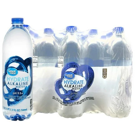 Great Value Hydrate Alkaline Water Bottle, 23.7 fl oz, 15 Count | Walmart (US)