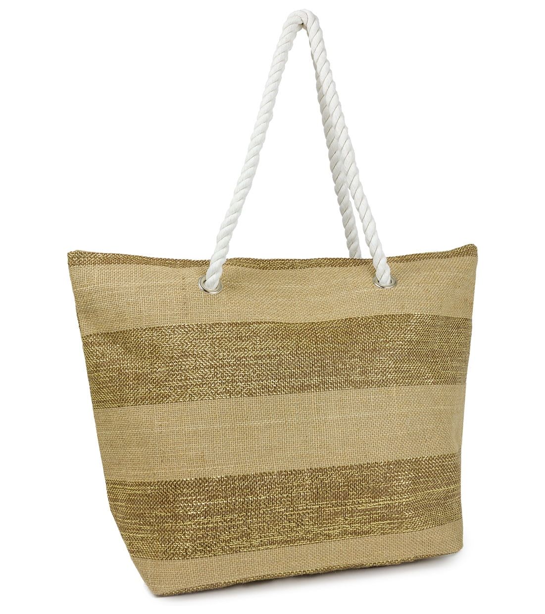 Magid Women's Adult Straw Rope Beach Tote Bag Gold | Walmart (US)