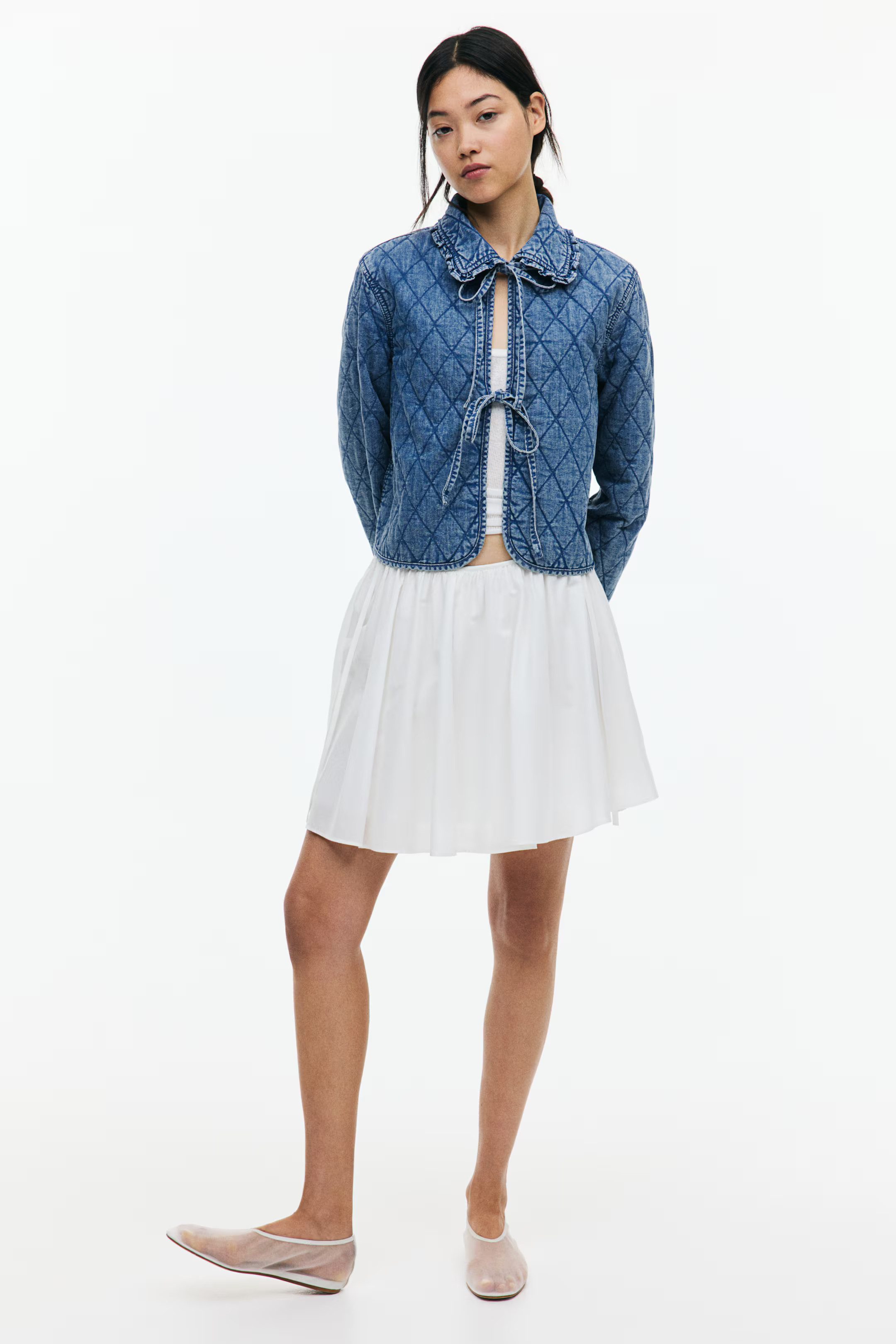 Quilted Denim Jacket - Light denim blue - Ladies | H&M US | H&M (US + CA)