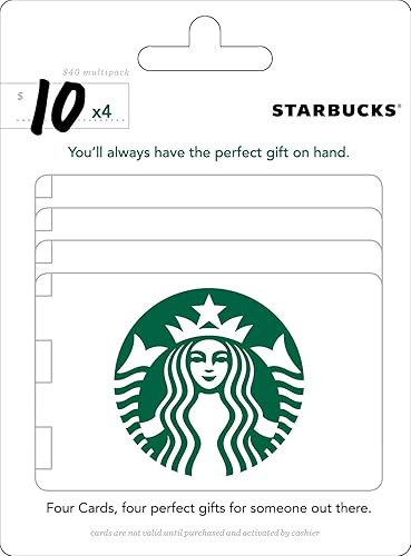 Starbucks $10 Gift Cards (4-Pack) | Amazon (US)