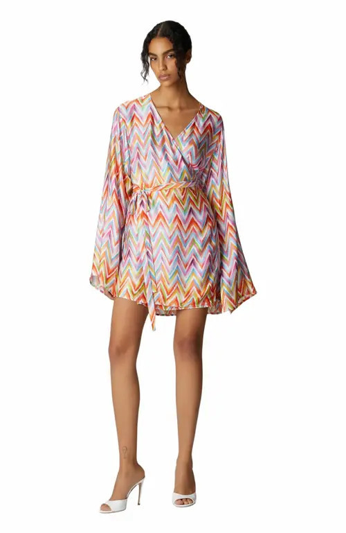 Missoni Short Kimono With Printed Twill Belt in Multicoloured at Nordstrom, Size 44 It | Nordstrom