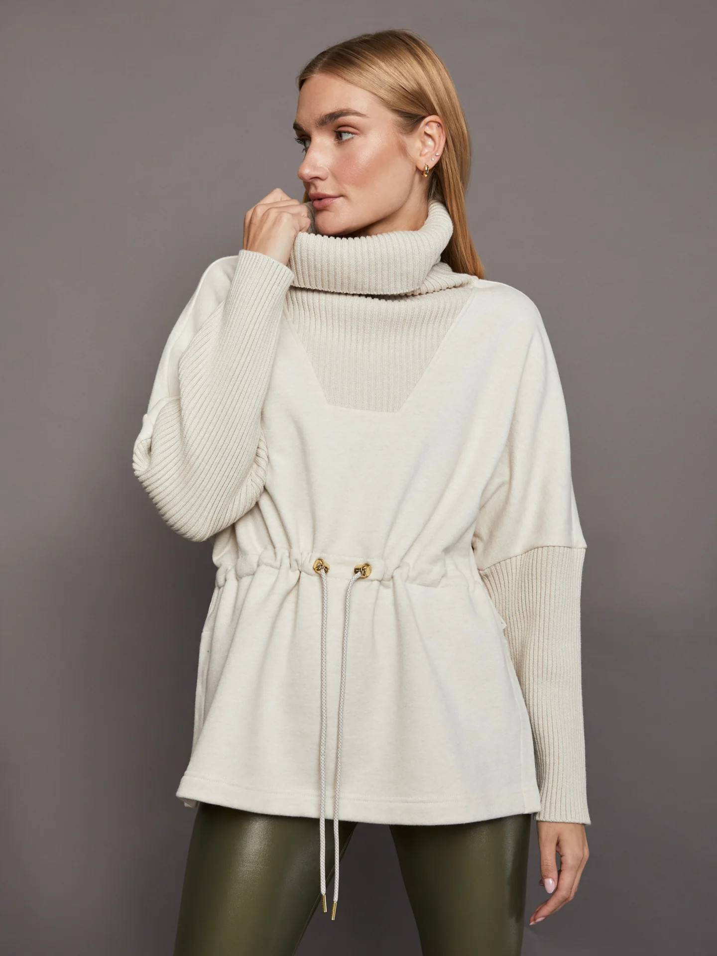 Cavello Longline Sweat - Birch Marl | Carbon38