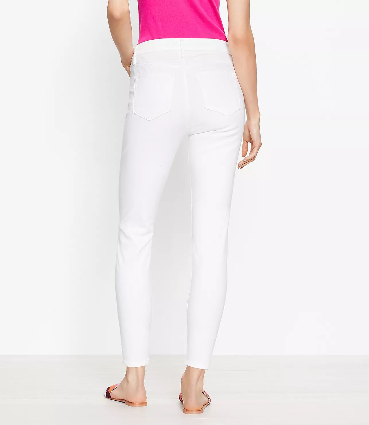 High Rise Skinny Crop Jeans in White | LOFT