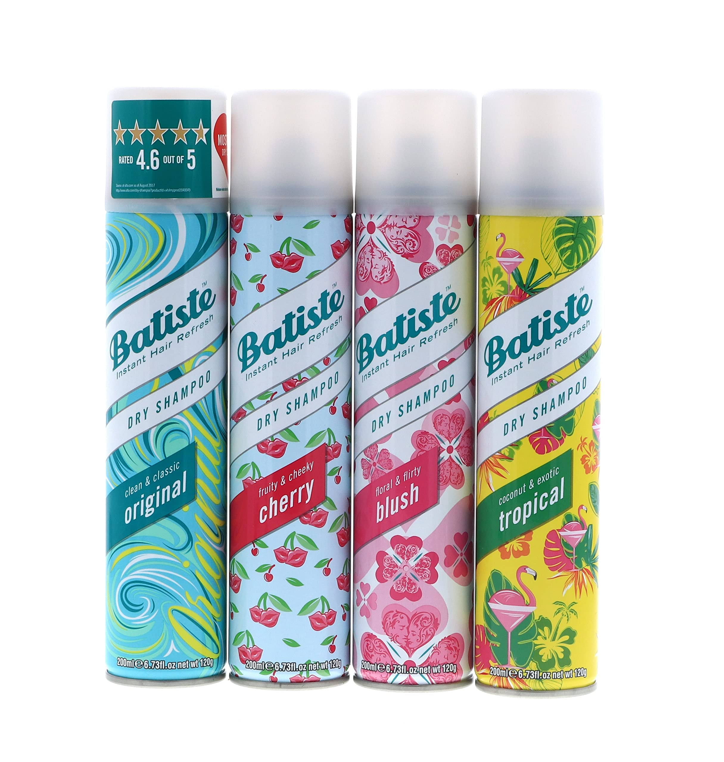 Batiste Dry Shampoo Original, Cherry, Blush, Tropical (4 pack) 6.73 oz | Amazon (US)