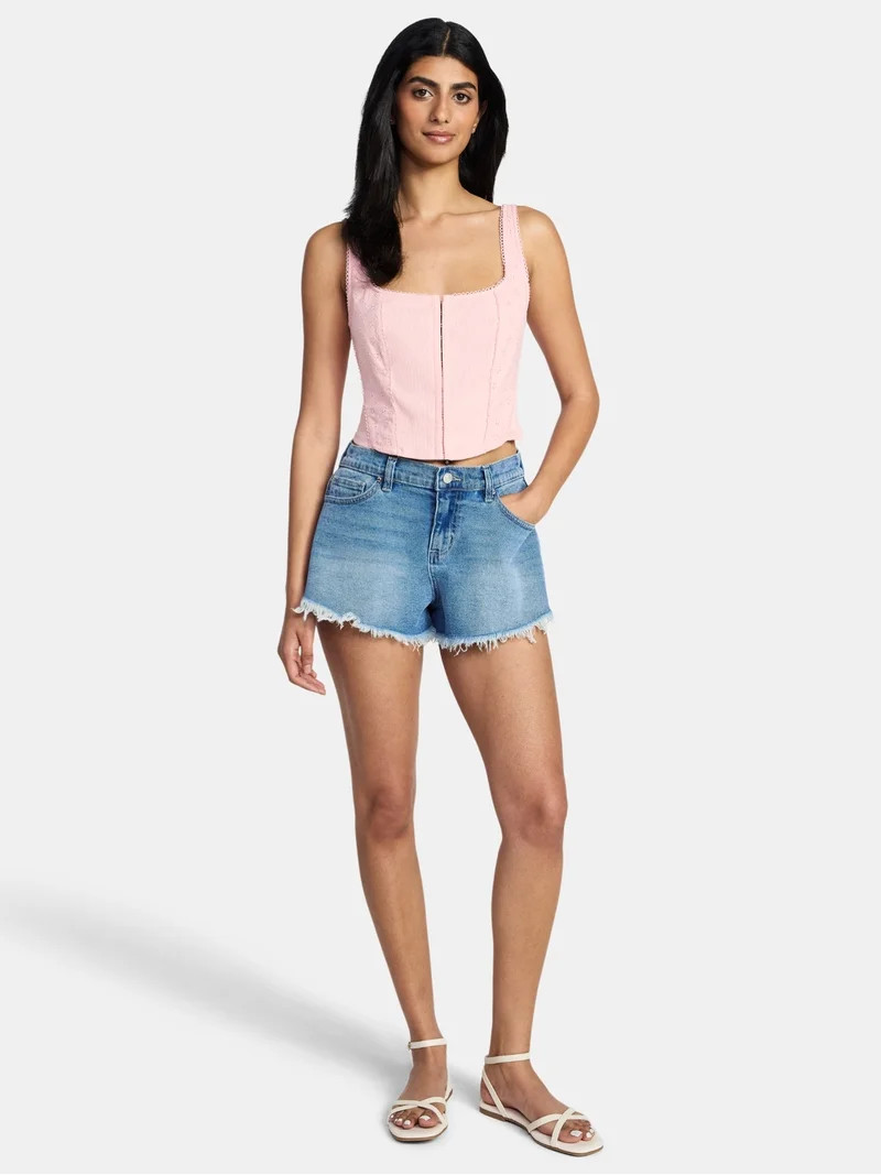 Madden NYC Women's Eyelet Corset Top, Sizes XXS-XXL | Walmart (US)