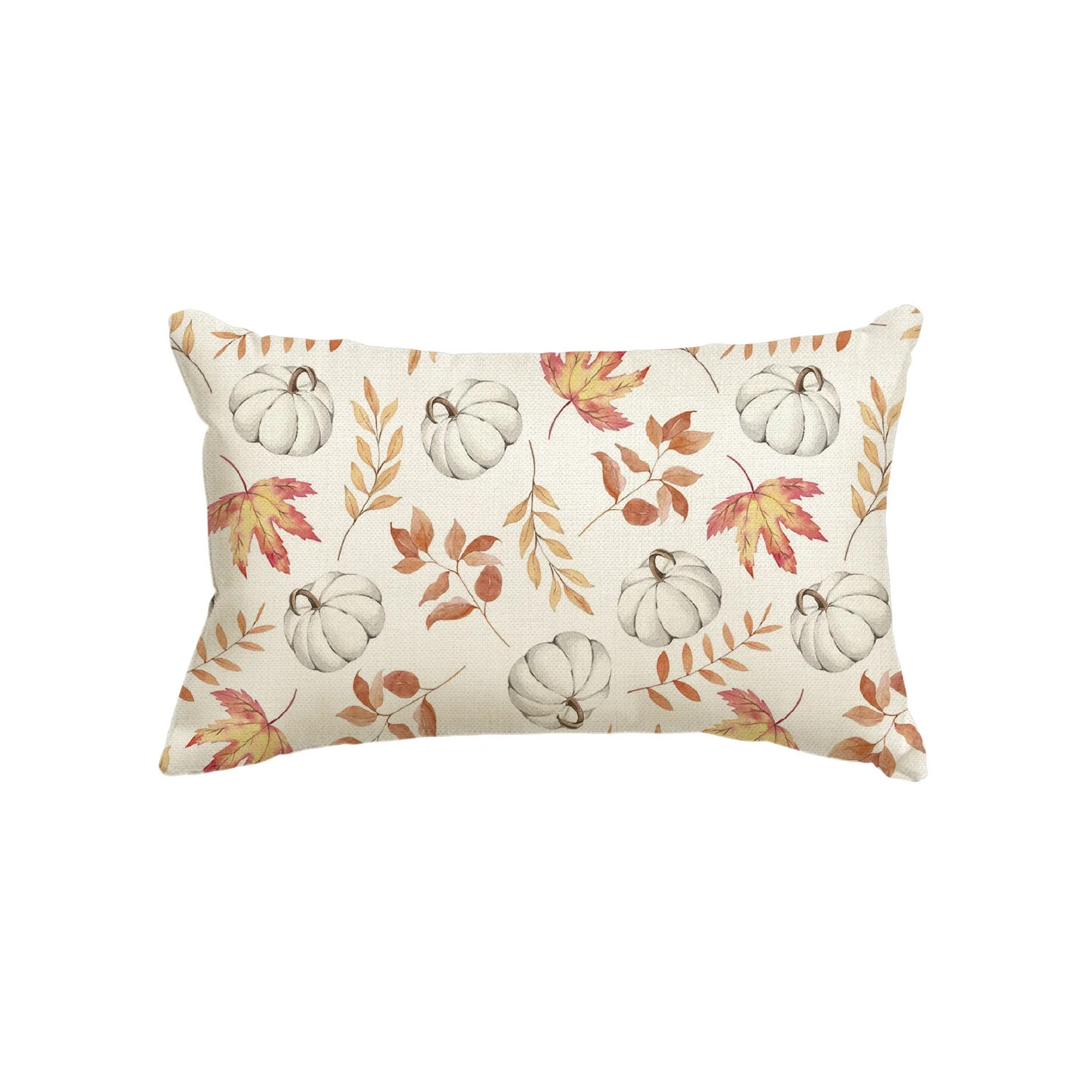 Sm:)e Maple Leaves Pumpkin Fall Pillow Cover 12x20 Inch Orange | Walmart (US)