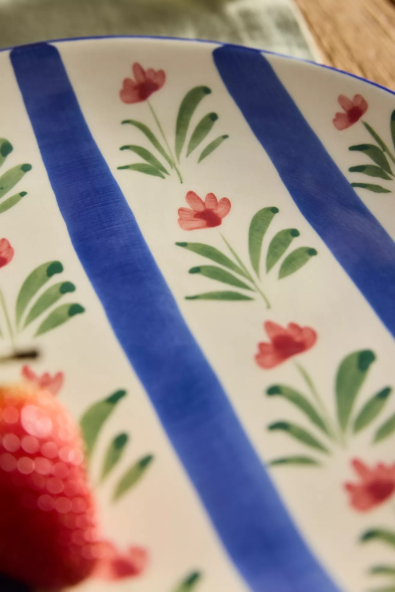 Floral Stripe Stoneware Side Plate | Anthropologie (US)