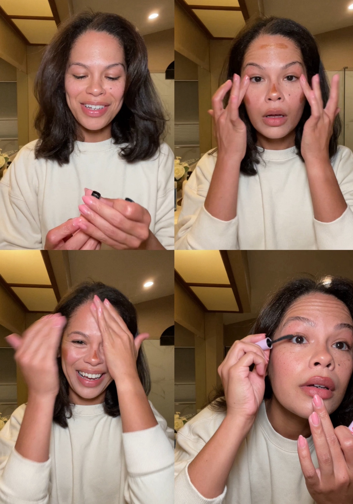 3 minute makeup products linked! Super quick natural glowy makeup. For more staying power I set under eyes too but I had to run!  

#LTKbeauty