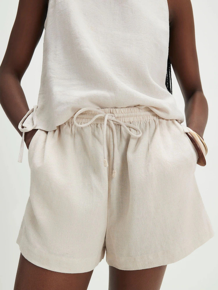 Buy River Island Beige Linen Blend Shorts from Next Belgium | Next EU