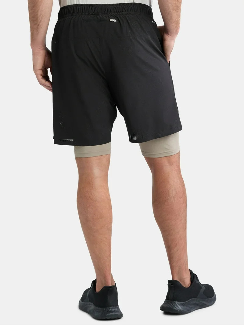 Athletic Works Men's and Big Men's 2 In 1 Perforated Active Shorts, 7" Inseam, Sizes S-3XL | Walmart (US)