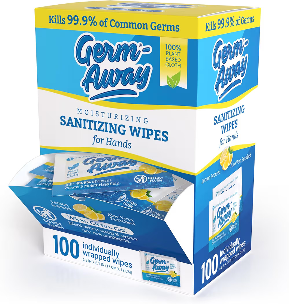 Large Antibacterial Hand Wipes Individually Wrapped Wipes, Travel Size Hand Sanitzer Wipes with A... | Amazon (US)