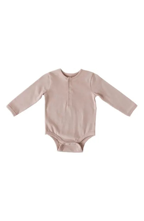 Pehr Essential Long Sleeve Organic Cotton Bodysuit in Pink at Nordstrom, Size 3-6M | Nordstrom
