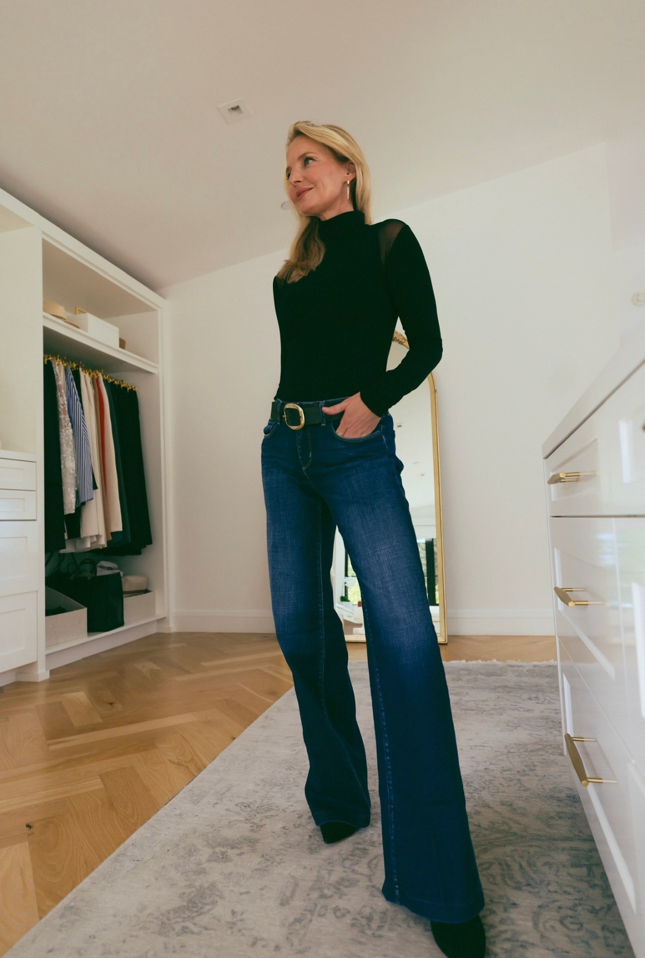 These jeans are sooo soft—they have just the right amount of stretch, making them ridiculously comfortable to wear all day. The rise on these sits slightly lower than the belly button, and honestly, it feels refreshing! (I also linked a similar pair I own from the same brand but with a higher rise.)

The dark wash with subtle center fading is also a major bonus! It visually slims and elongates your legs. It’s one of those small design details that makes a huge difference. TTS. 

To keep the lengthening effect going, I love pairing these with pointed toe booties in darker neutrals like black or chocolate brown.

~Erin xo 

#LTKSeasonal