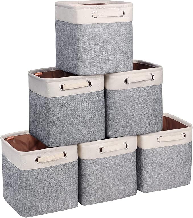Kntiwiwo Cube Storage Bins 10.5” x 10.5 x 10.5” Cloth Baskets for Storage with Handles for Sh... | Amazon (US)