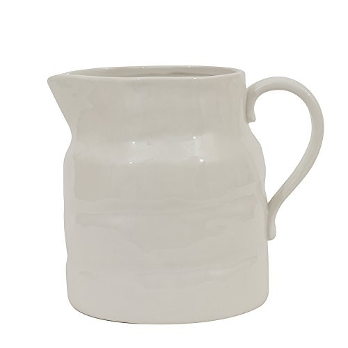 Creative Co-Op Stoneware Vintage Reproduction Pitcher, Large, White | Amazon (US)