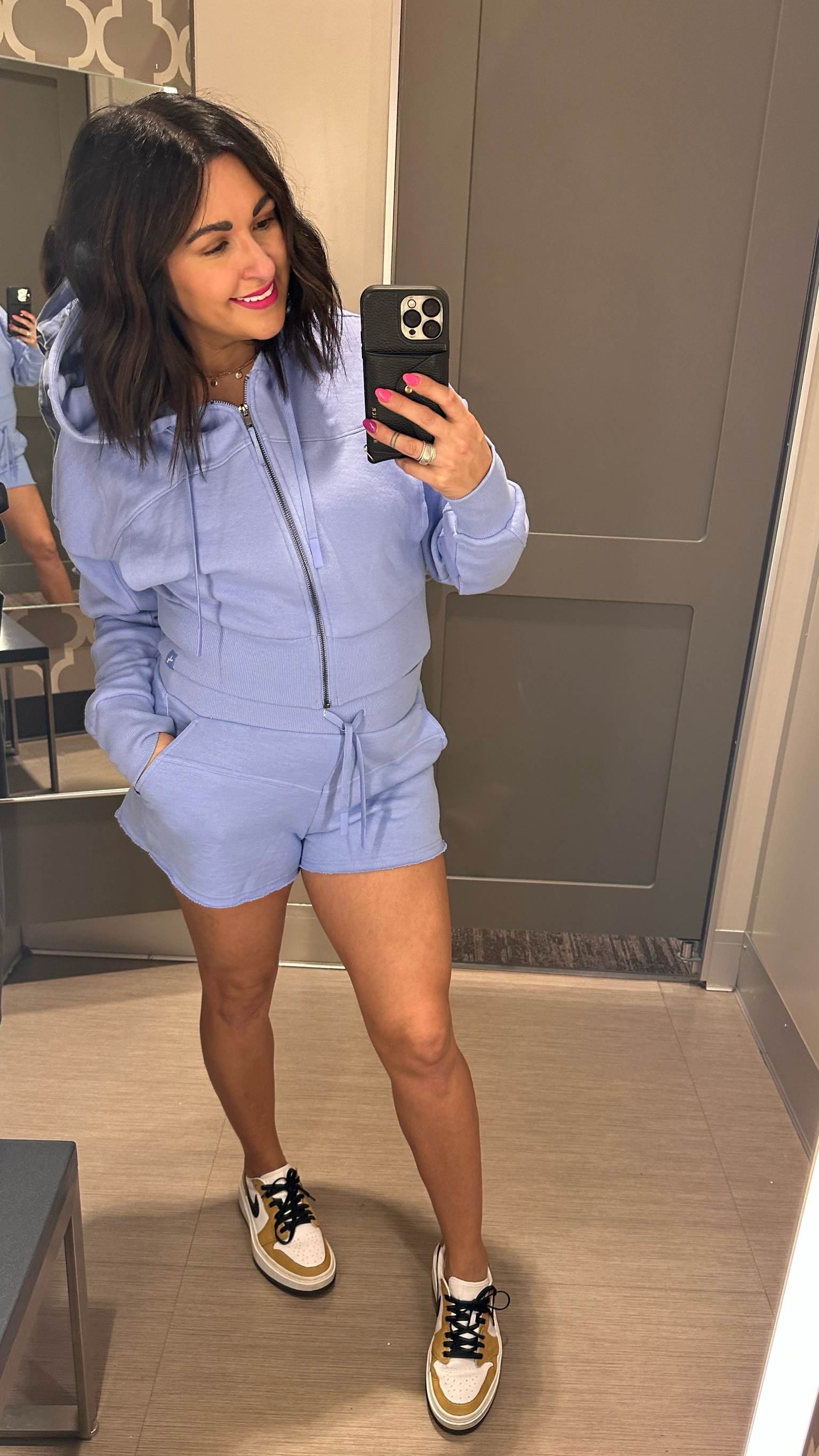This joylab cropped zip hoodie and shorts and one of my favorite combos. Light blue not your color there are 5 colors to choose from. (Medium in top and bottom) 

#LTKtravel #LTKfitness #LTKfindsunder50