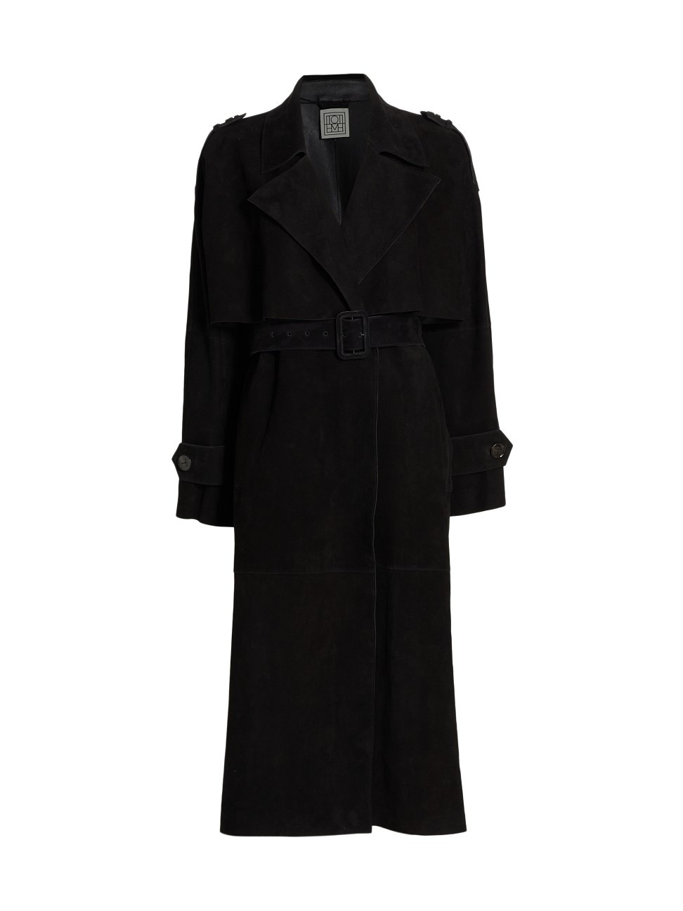 Women's Suede Belted Trench Coat - Black - Size 0 | Saks Fifth Avenue