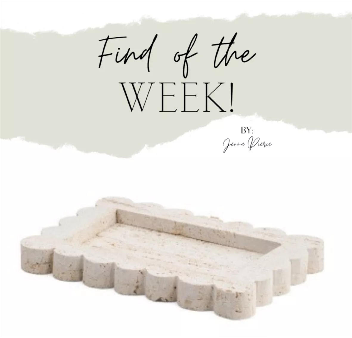 The most gorgeous  home decor find. A travertine scalloped tray