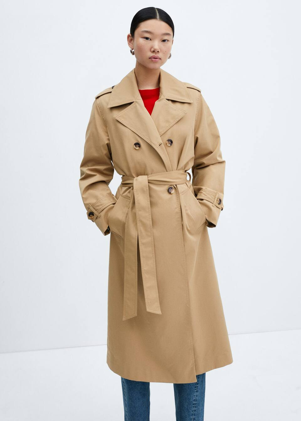 Double-button trench coat -  Women | Mango United Kingdom | MANGO (UK)