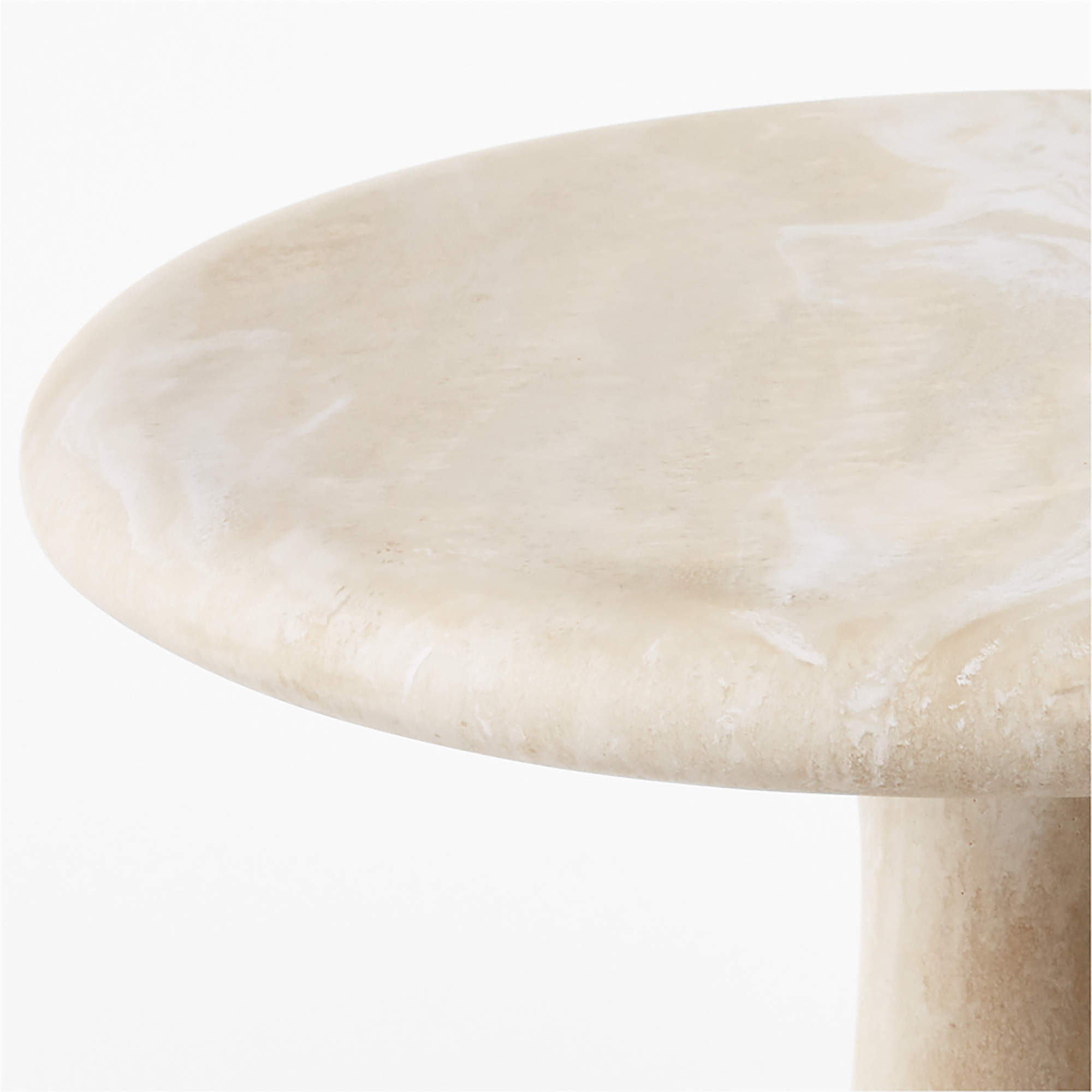Espira Round Cream Marbled Resin Side Table + Reviews | CB2 | CB2