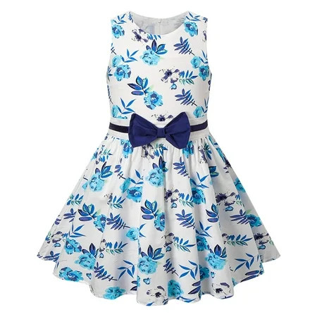 JUMESG Toddler Flower Girl Dresses for Wedding Toddler Girls Dresses for Summer Sleeveless Kid Clothes Party Tutu Dresses for Little Girls (Blue 4-5 Years) | Walmart (US)
