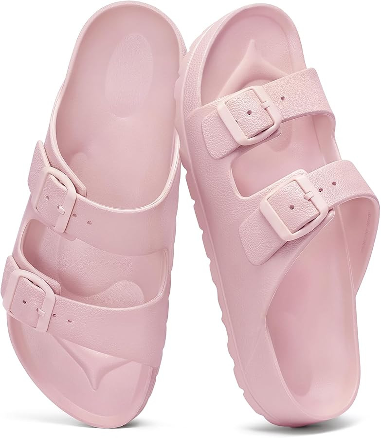 shevalues Women's Comfort Sandals with Medium Arch Support Double Buckle Adjustable EVA Slides fo... | Amazon (US)