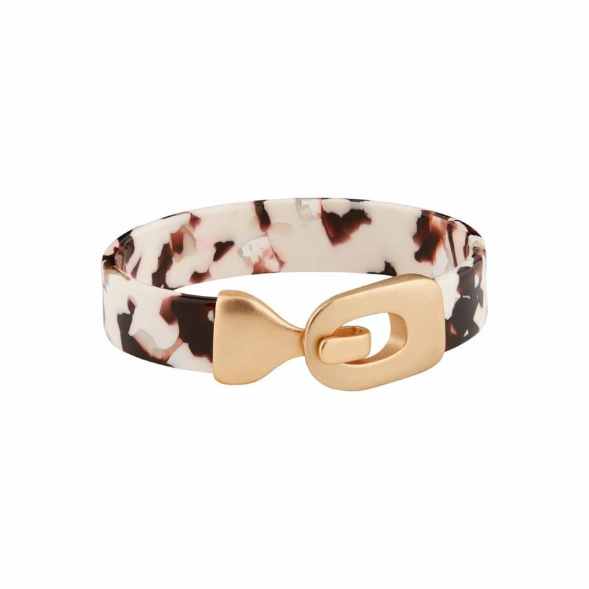 Resin Buckle Tan Cuff Bracelet | Mud Pie (US)